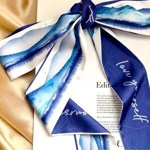 ***SOLD*** Oil Painting Silky Scarf Tied Headband Vintage All Match